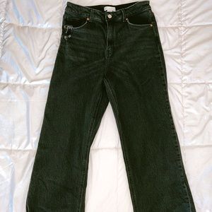 H&M Black Wide Leg Ankle Jeans - Size 10